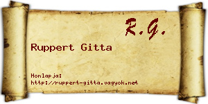 Ruppert Gitta névjegykártya